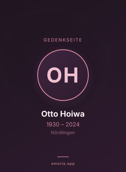 Gedenkportrait von Otto Hoiwa