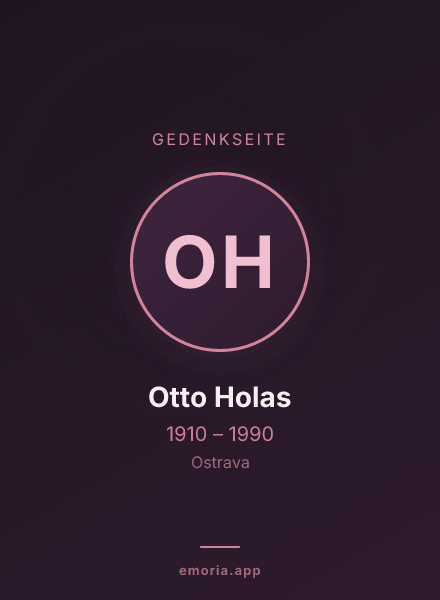 Gedenkportrait von Otto Holas