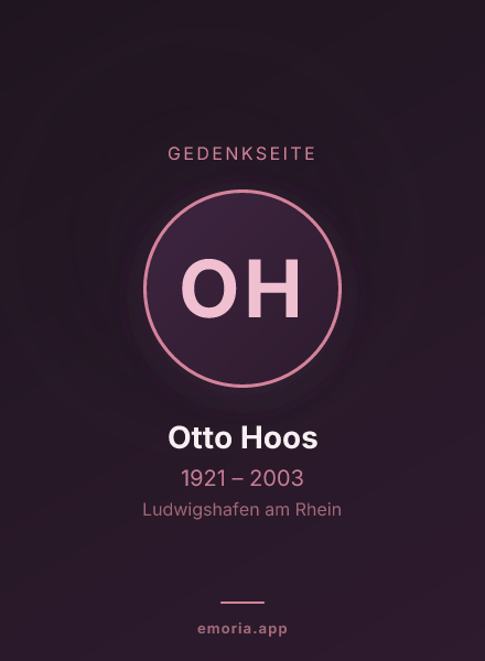 Gedenkportrait von Otto Hoos