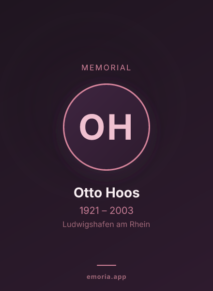 Memorial portrait of Otto Hoos