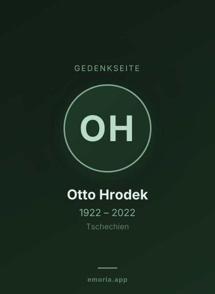 Gedenkportrait von Otto Hrodek