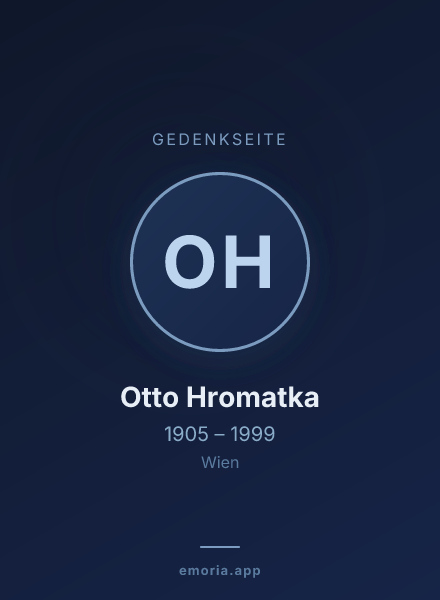 Gedenkportrait von Otto Hromatka
