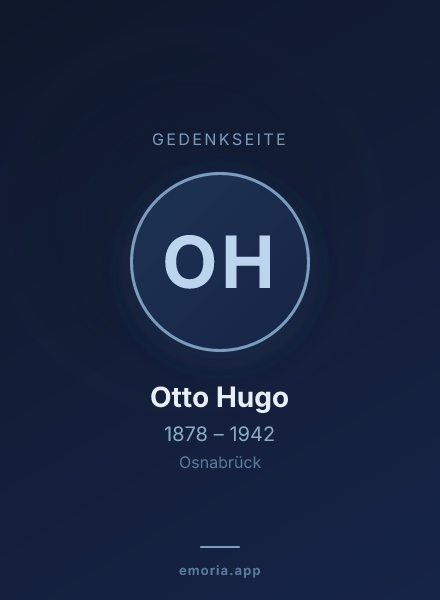 Gedenkportrait von Otto Hugo