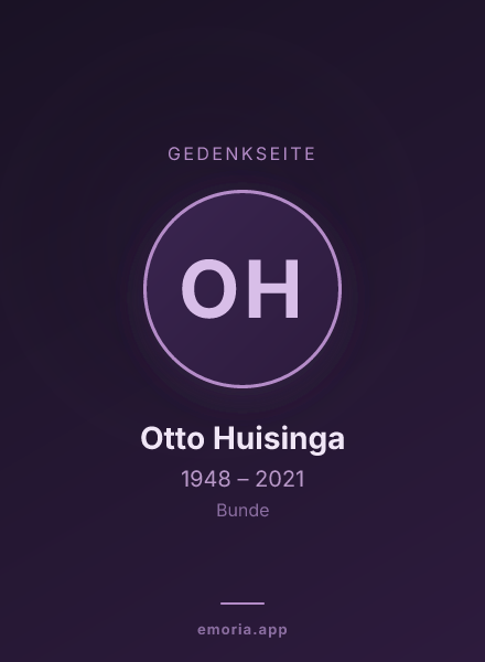 Gedenkportrait von Otto Huisinga