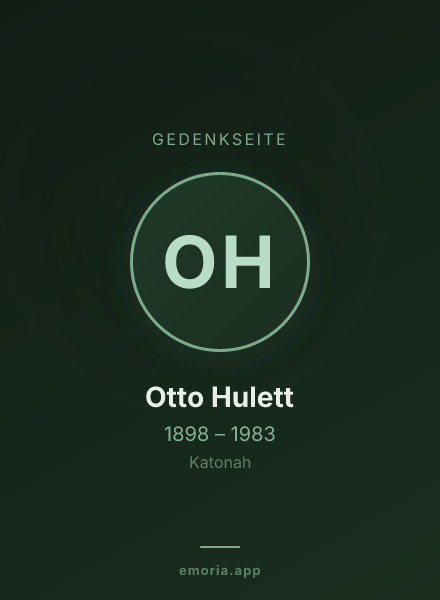 Gedenkportrait von Otto Hulett