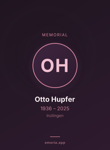 Memorial portrait of Otto Hupfer