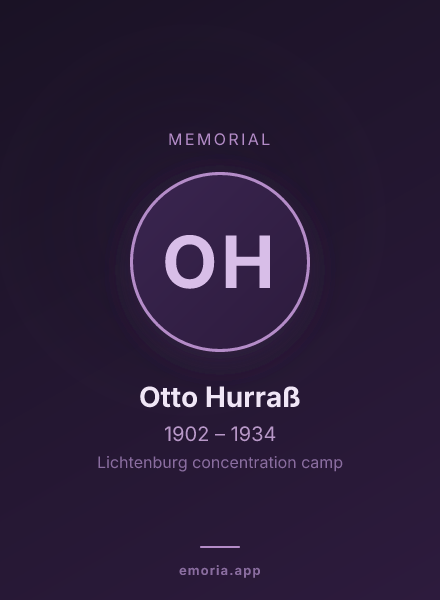 Memorial portrait of Otto Hurraß
