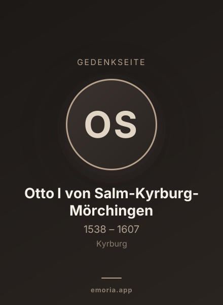 Gedenkportrait von Otto I von Salm-Kyrburg-Mörchingen