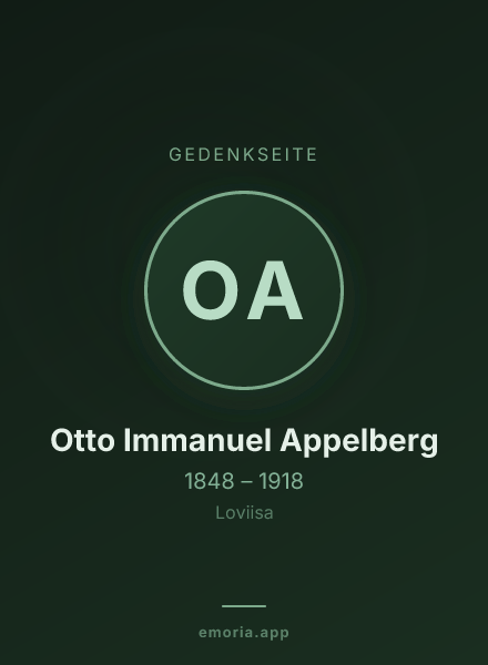 Gedenkportrait von Otto Immanuel Appelberg