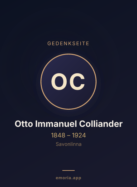 Gedenkportrait von Otto Immanuel Colliander