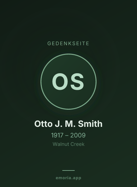Gedenkportrait von Otto J. M. Smith