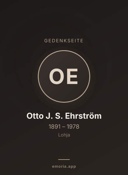 Gedenkportrait von Otto J. S. Ehrström