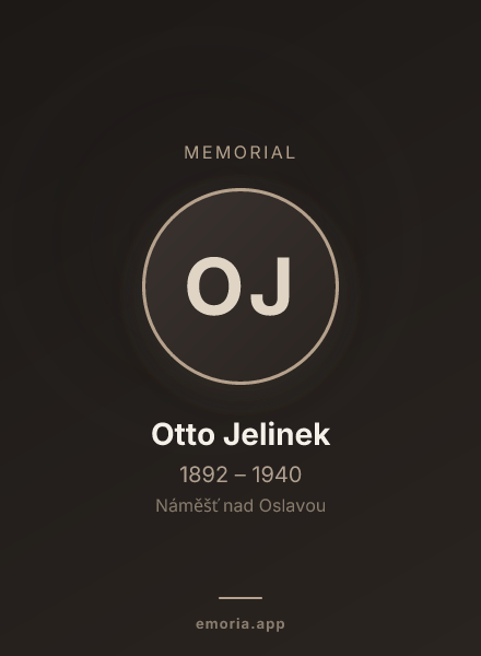 Memorial portrait of Otto Jelinek
