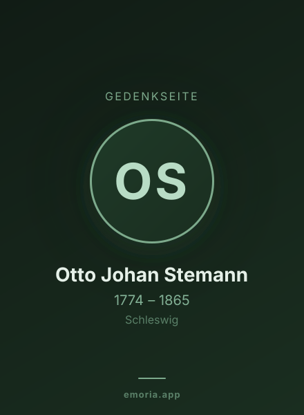 Gedenkportrait von Otto Johan Stemann