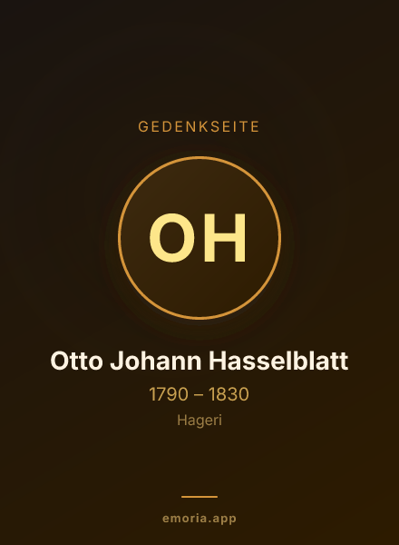 Gedenkportrait von Otto Johann Hasselblatt