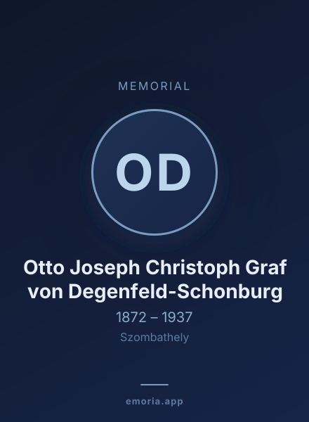 Memorial portrait of Otto Joseph Christoph Graf von Degenfeld-Schonburg