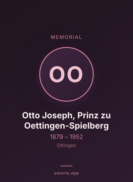 Memorial portrait of Otto Joseph, Prinz zu Oettingen-Spielberg
