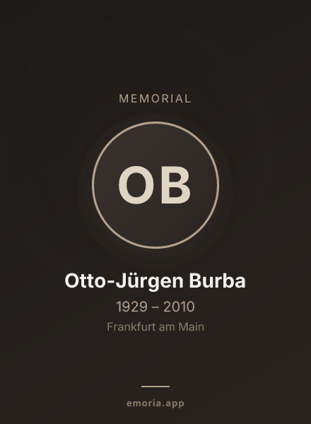 Memorial portrait of Otto-Jürgen Burba