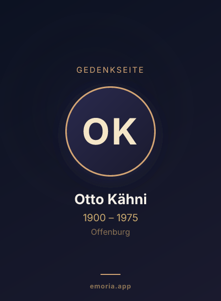 Gedenkportrait von Otto Kähni