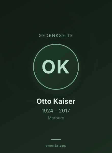 Gedenkportrait von Otto Kaiser
