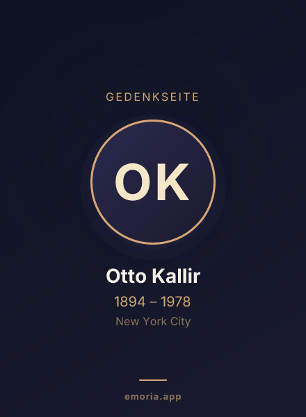 Gedenkportrait von Otto Kallir