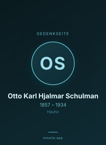 Gedenkportrait von Otto Karl Hjalmar Schulman