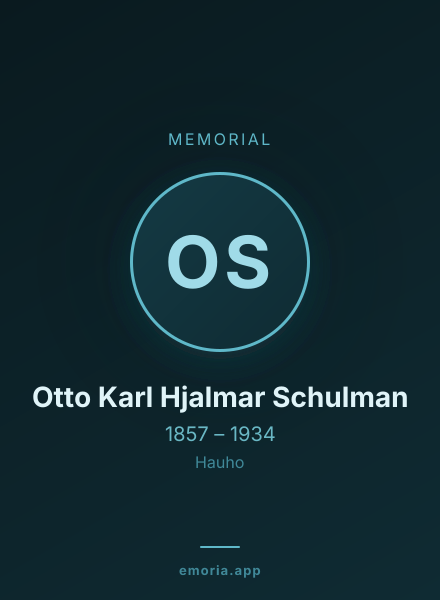Memorial portrait of Otto Karl Hjalmar Schulman