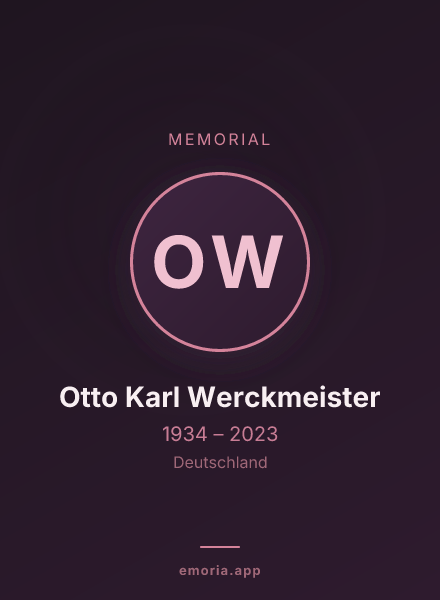 Memorial portrait of Otto Karl Werckmeister
