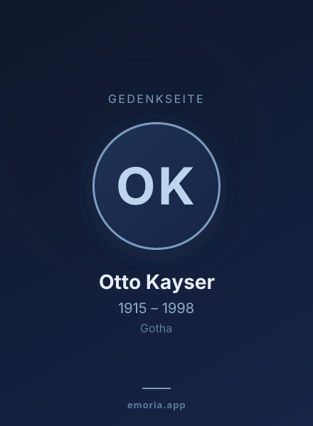 Gedenkportrait von Otto Kayser