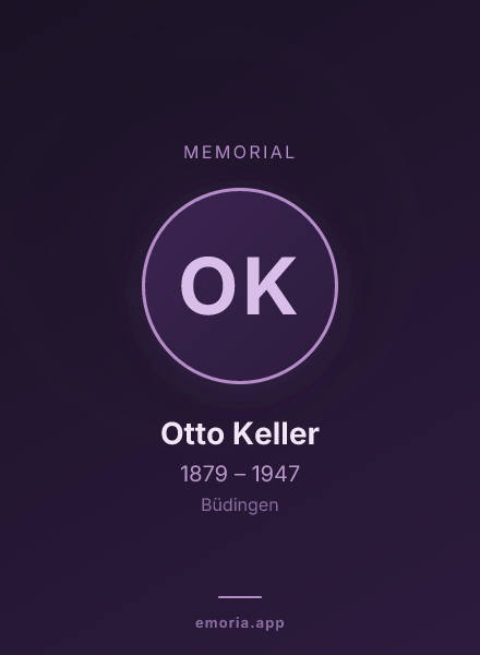 Memorial portrait of Otto Keller