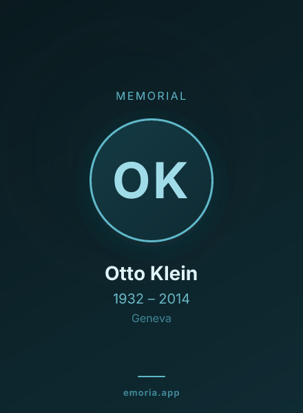 Memorial portrait of Otto Klein