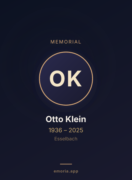 Memorial portrait of Otto Klein