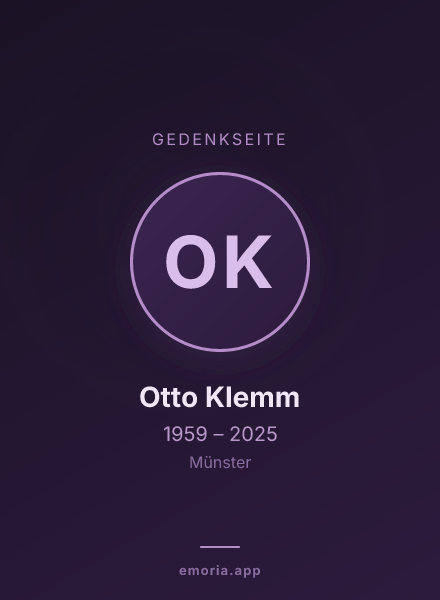 Gedenkportrait von Otto Klemm