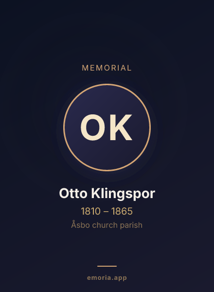 Memorial portrait of Otto Klingspor