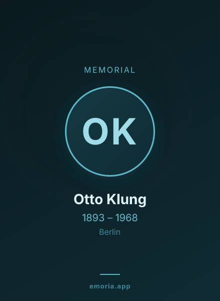 Memorial portrait of Otto Klung
