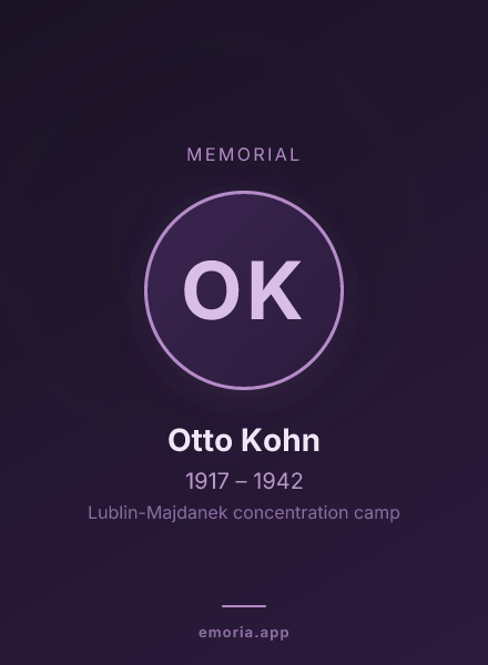 Memorial portrait of Otto Kohn