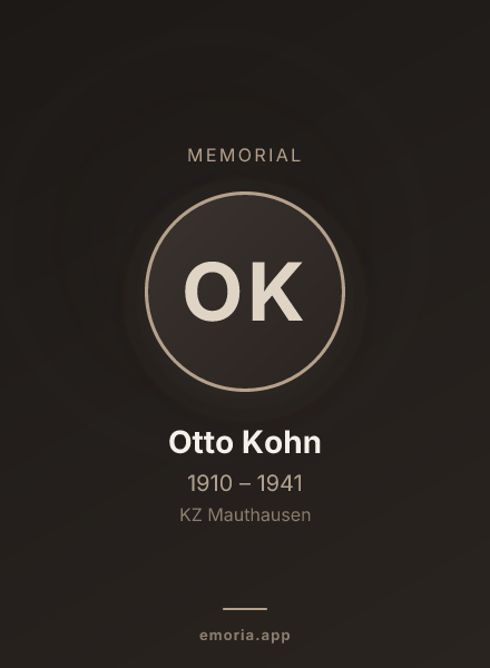 Memorial portrait of Otto Kohn
