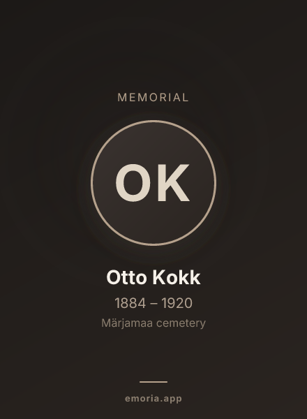 Memorial portrait of Otto Kokk