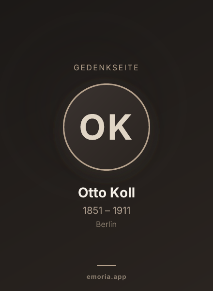 Gedenkportrait von Otto Koll
