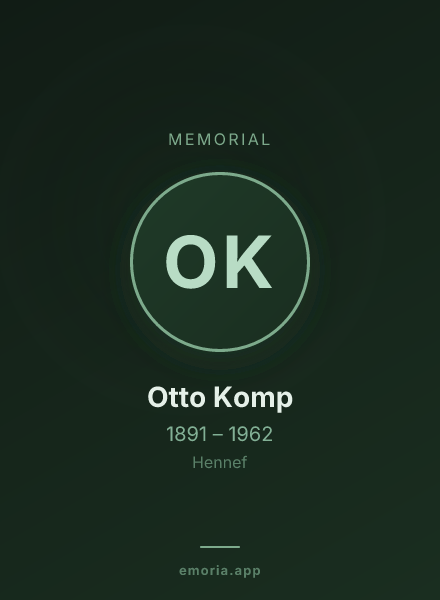 Memorial portrait of Otto Komp