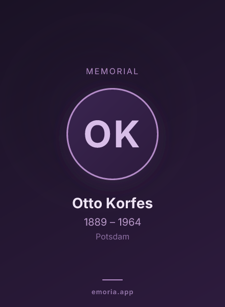 Memorial portrait of Otto Korfes