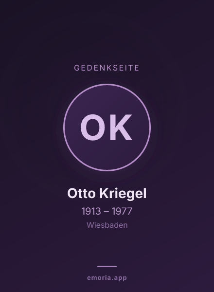 Gedenkportrait von Otto Kriegel