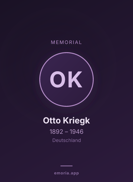 Memorial portrait of Otto Kriegk