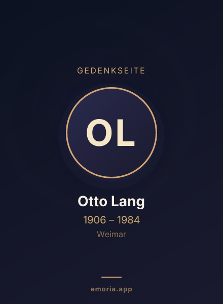 Gedenkportrait von Otto Lang