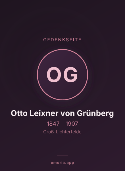 Gedenkportrait von Otto Leixner von Grünberg