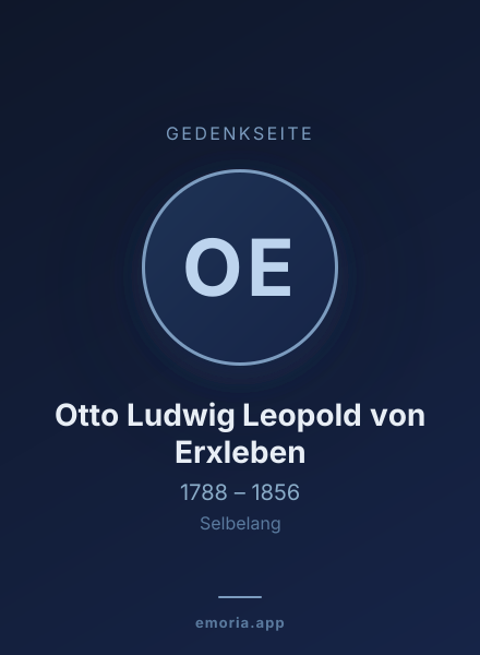 Gedenkportrait von Otto Ludwig Leopold von Erxleben