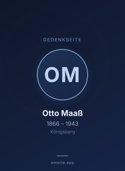 Gedenkportrait von Otto Maaß