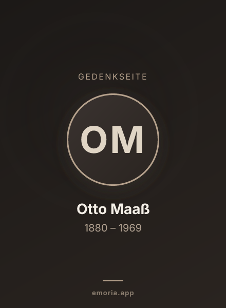 Gedenkportrait von Otto Maaß