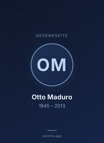 Gedenkportrait von Otto Maduro