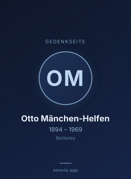 Gedenkportrait von Otto Mänchen-Helfen